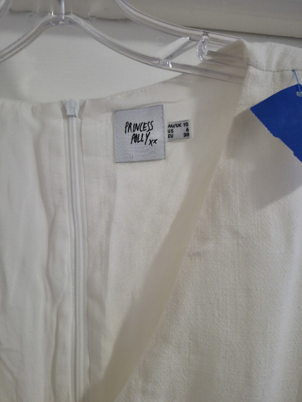Princess Polly Ivory White Short Romper Short Sleeve Linen Cotton Women's US 6 - Picture 6 of 7